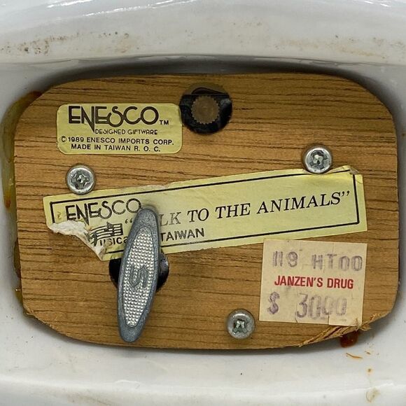 Vintage Enesco 1989 Noah’s Ark “Talk To The Animals” Ceramic Music Box - Picture 8 of 10